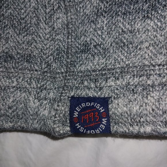 Weird Fish Winter Warm Sweatshirt Men's UK Small Gray tweed Henley 1/2 Zip Fit - Picture 6 of 7